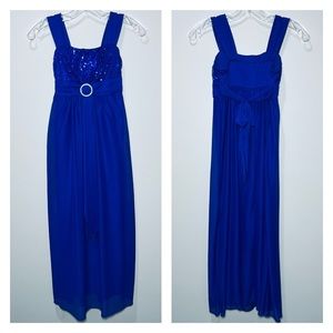IZ Byer Girls Long Sequin Formal Dress Royal Blue Size 10